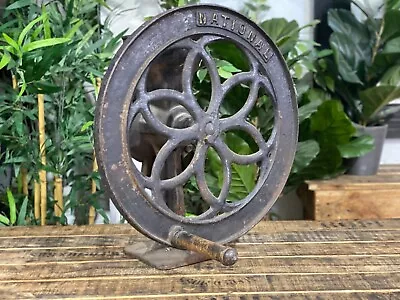 #3 1890’s Black National Cast Iron Wheel Large Hand Coffee Grinder Vintage Rare  • $2200