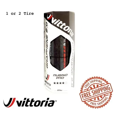 Vittoria Rubino Pro G2.0 Road Clincher 700x25C Tire Full Black Tyre 1 Or 2 Tire • $41.90