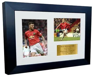12x8 A4 Signed David Beckham Man Utd Autograph Photo Picture Frame Gift Triple G • £25