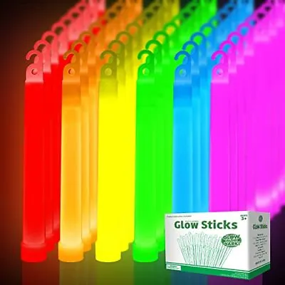 48 Pack 6 Inch Ultra Bright Large Glow Sticks 10 Hr+ Long Lasting Light Sticks • $29.13