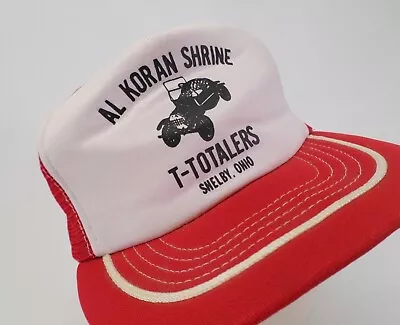 Al Koran Shrine T-Totalers Hat Cap Model T Car Trucker Snapback Mesh Red Vtg • $22.45