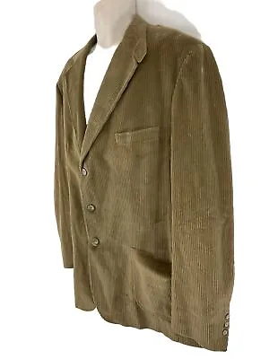 🆕️Stafford Mens 48XL Tan USA Made Lined Corduroy Sport Jacket 3 Button Blazer • $49