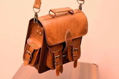 Leather Mens Vintage I Paid Backpack Rucksack Messenger Bag Satchel Genuine Bag • $54.44