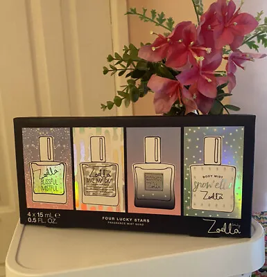 ZOELLA FOUR LUCKY STARS FRAGRANCE MIST Perfume SET 15ML X4⭐️⭐️⭐️⭐️ • £19.99