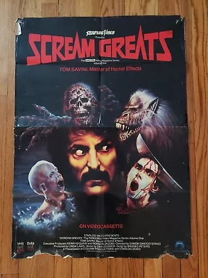 SCREAM GREATS Video Store Promo Poster Original Horror Tom Savini 1986 Fangoria • $50