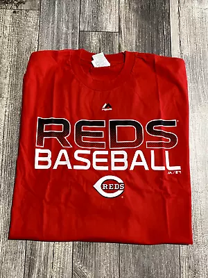 Cincinnati Reds Baseball MLB Majestic Red T-Shirt Men's Size 4XLT • $22.95