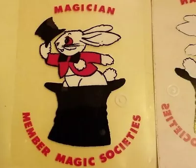 Original MEMBER MAGICIAN SOCIETIES Window Sticker Vintage MAGICIAN Rabbit In Hat • $18