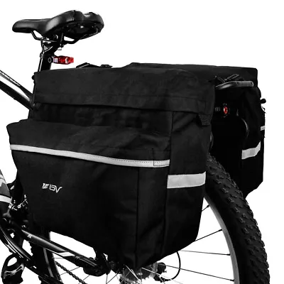 BV Bike Pannier Bags Bicycle Rear Carrier Rack Seat Trunk Storage Saddle Bag 26L • $27.99