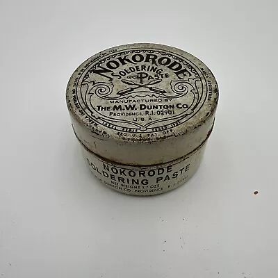 Vintage Nokorode Soldering Paste Advertising Tin ~ FULL • $8.99
