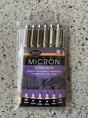 Sakura 6 Pack Black Micron Pens. • £13.99