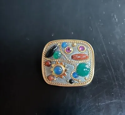 Vintage Michal Golan Brooch/Pin/Pendant Semi-Precious Gemstones • $29