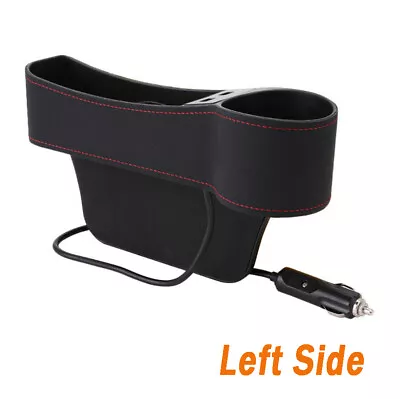 Car Accessories Seat Storage Slit Pocket Organizer Box Left Side With 2USB Port • $24.36