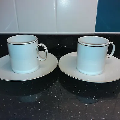 £5 • Buy Thomas China Thin Gold Band Coffee Cups & Saucers X 2