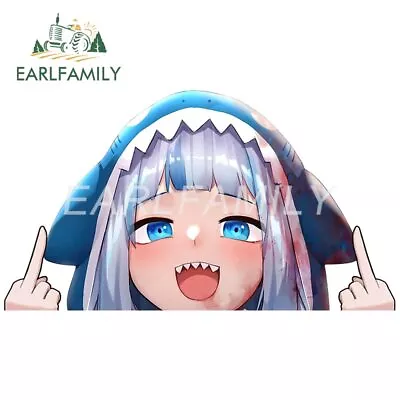 EARLFAMILY 5.1'' Gawr Gura Middle Finger Hololive Car Stickers JDM Anime Decal • $3.99