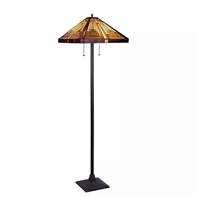 RADIANCE Goods Tiffany-style 2 Light Mission Floor Lamp 18  Shade • $187.37