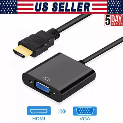 HDMI To VGA SVGA RGB 1080p HDTV Video Adapter Cable Converter XBOX PC PS4 BLACK • $3.55