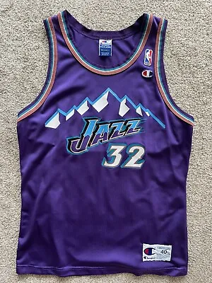 $59.99 • Buy 1997 Vintage Champion NBA Utah Jazz Karl Malone Basketball Jersey 90s