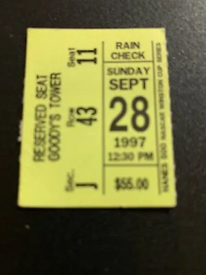 Nascar Ticket Martinsville Sept 28 1997 • $5