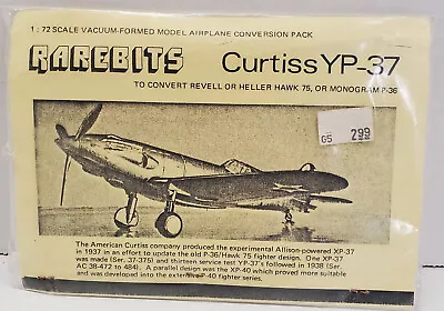 Rarebits Curtiss YP-37 Vacuform Model Aircraft Kit 1:72 Scale Conversion Pack • $9.33