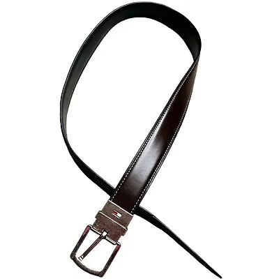 Tommy Hilfiger | Mens Size M (26-28) Reversible Brown Black Vegan Leather Belt • $23.09
