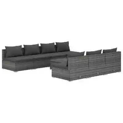 8-Piece Outdoor Sofa Set With Cushions Garden Patio Lounge Setting Rattan Grey • $893.48