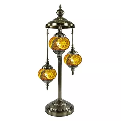 GFTLG304Turkish Mosaic FLOOR LAMP￼￼ Orange Yellow Mirror FREE LED BULBS • $190