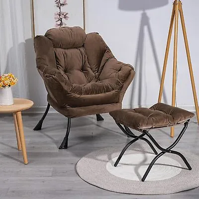 Modern Lazy Chair With Ottoman Comfortable Lounge Chair For Bedroom • $172.48