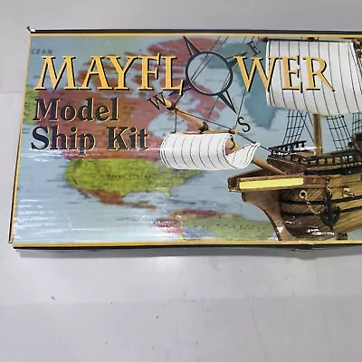 Model Ship Building Kit Of The Mayflower 2006 Wooden Boat Replica Display Sails • $17