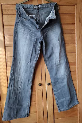 Grey Mens 'Denim Co' Loose Fit Jeans - Size 34 Waist - Good Used Condition • £3.99