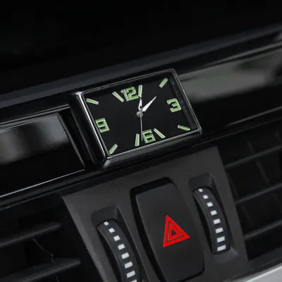 Luminous Car Clock Interior Decor Adhesive Vent Electronic Quartz Watch Black • $4.51