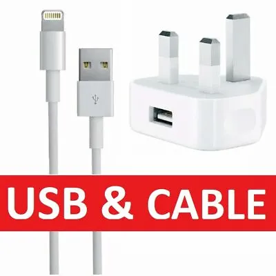 CE Charger Plug & USB Sync Cable For IPhone 11 XS XR X 8 7 6 Plus IPad • £14.95