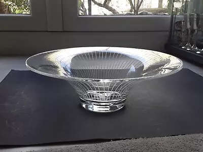 Large Dartington Etched Stripe Clear Glass Bowl - Please Read Description  • £10