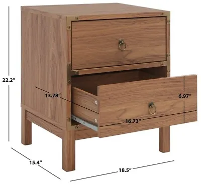 Safavieh GALIO 2 DRAWER NIGHTSTAND Reduced Price 2172728313 NST9600D • $133