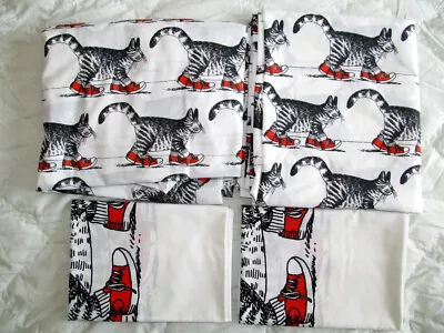 Vintage Kliban Cat In Sneakers Sheets & Pillow Cases - Full Size - 1981 • $15.50