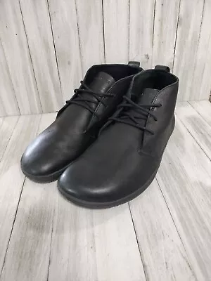 Vivobarefoot Mens Gobi II Black Leather Chukkas Ankle Boots Size 43 US 10 • $75