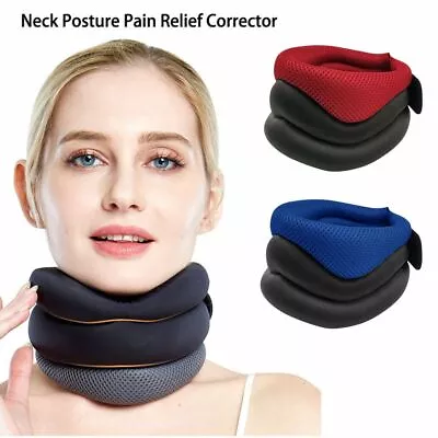 Neck Support Cervical Collar Traction Device Brace Stretcher Pain Relief Therapy • £8.70