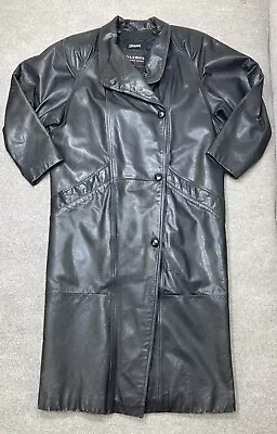 VINTAGE Wilsons Leather Jacket Mens Medium Trenchcoat Double Breasted Thinsulate • $59.99