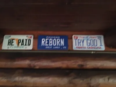 Collection Of (3) Assorted Vanity License Plate Lot Religious ￼1990/97 • $249.99