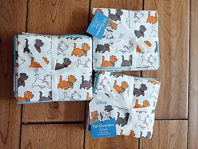 Aristocats Disney Fat Quarters Quilting Fabric 45cm X 55cm - 5 Pack X3 • £20