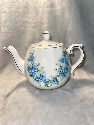 Vintage Blue Roses  English Ironstone Teapot From England. • $20