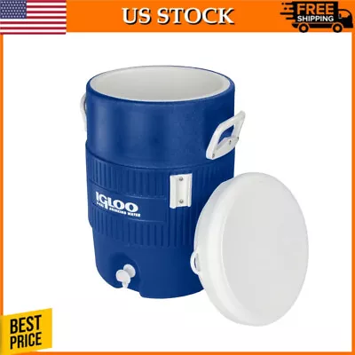 5-Gallon Heavy-Duty Beverage Cooler Holds Ice For Up To 3 Days Drain Valve Blue • $28.47