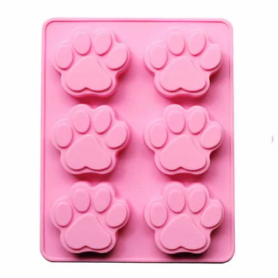£2.43 • Buy 6 Paws Cat Dog Bear Pink Silicone Mould Chocolate Fondant Jelly Ice Cube Mold