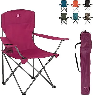 Folding Camping Chair Compact & Padded Lightweight Durable Steel Frame Holding • £9.49
