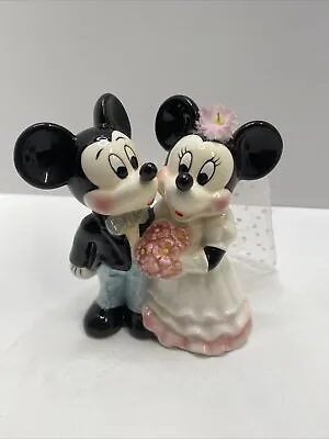 $25 • Buy DISNEY Mickey & Minnie Mouse-Wedding Bride And Groom Porcelain Figurine Japan
