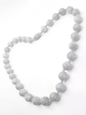 Gray Swirl Lucite Vintage Plastic Beaded Necklace Barrel Clasp Boho • $11.90