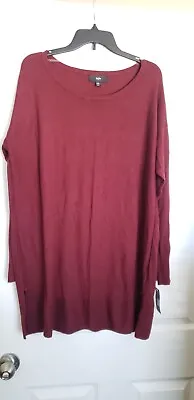 NWT Mossimo Lightweight Burgundy Crew Neck Sweater Long Sleeve Women's Size XXL • $14.99