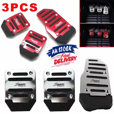 3PCS Foot Pedal Cover Red/Silver Clutch Manual Brake Vehicle Accelerator • $12.39