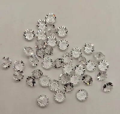 Swarovski Crystal Clear Flat Bicone 5305 Beads; 5mm (24pc) Or 6mm (12pc) Rondel • $6