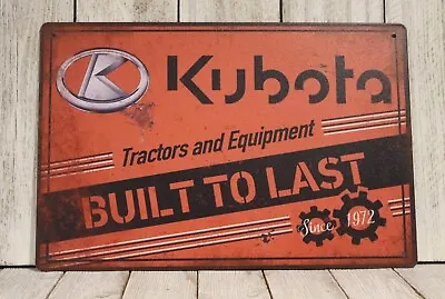 Kubota Tin Metal Sign Rustic Vintage Style Ad Tractors & Equipment Farm Farmer • $10.97