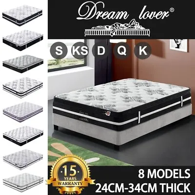 $134.10 • Buy Mattress Queen Double King Single Bed Memory Foam Pocket Spring Euro TOP